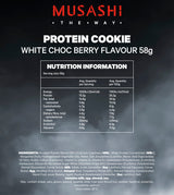 Musashi Protein Cookies White Choc Raspberry 58g