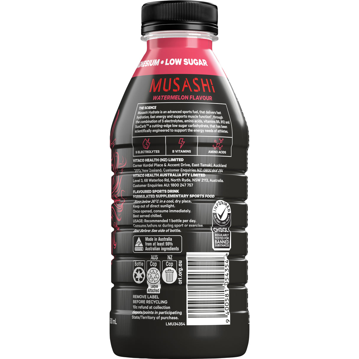MUSASHI Hydrate Watermelon 600ml