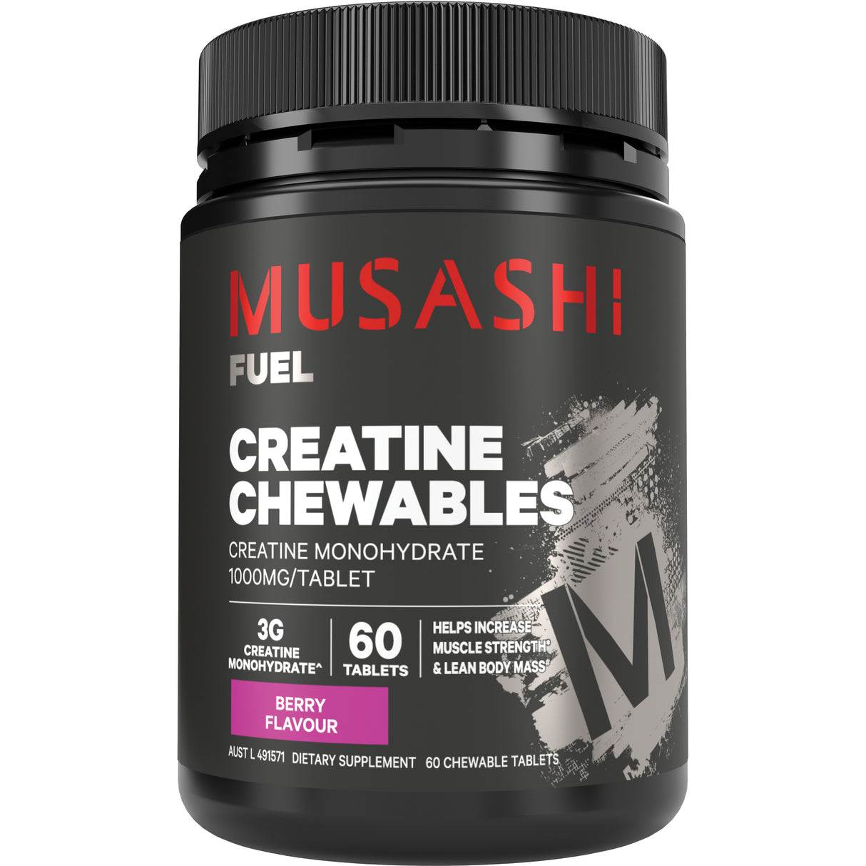 MUSASHI Creatine Chewables Berry 60s