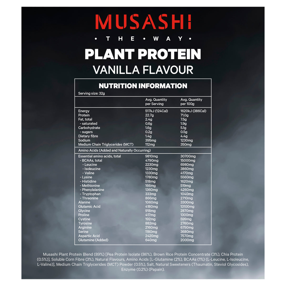 MUSASHI Plant Protein Vanilla 2kg
