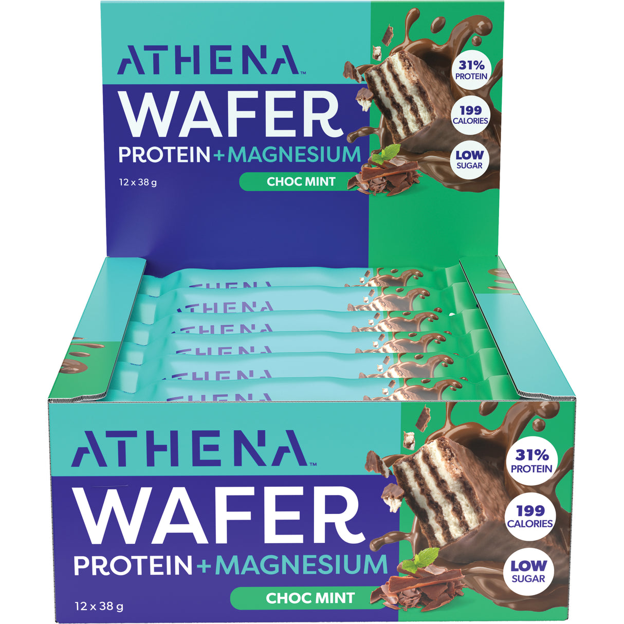 ATHENA Protein Wafer + Magnesium Choc Mint 38g