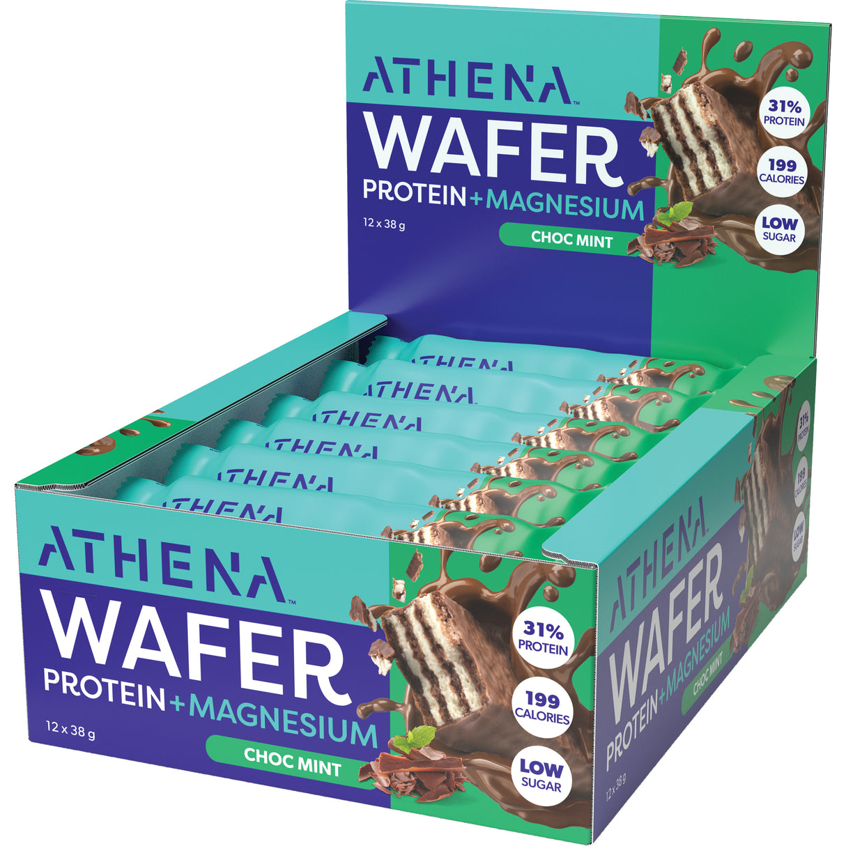 ATHENA Protein Wafer + Magnesium Choc Mint 38g