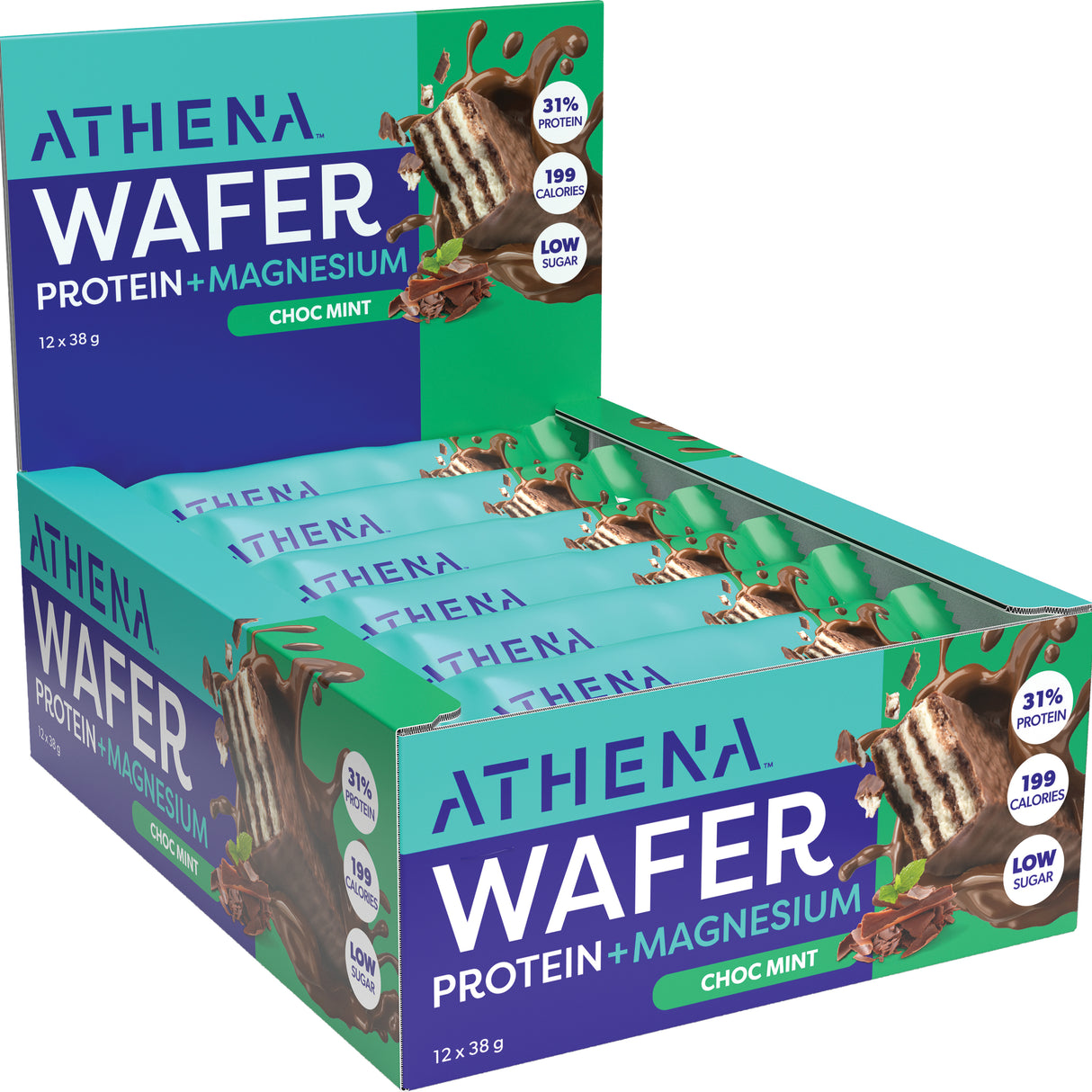 ATHENA Protein Wafer + Magnesium Choc Mint 38g