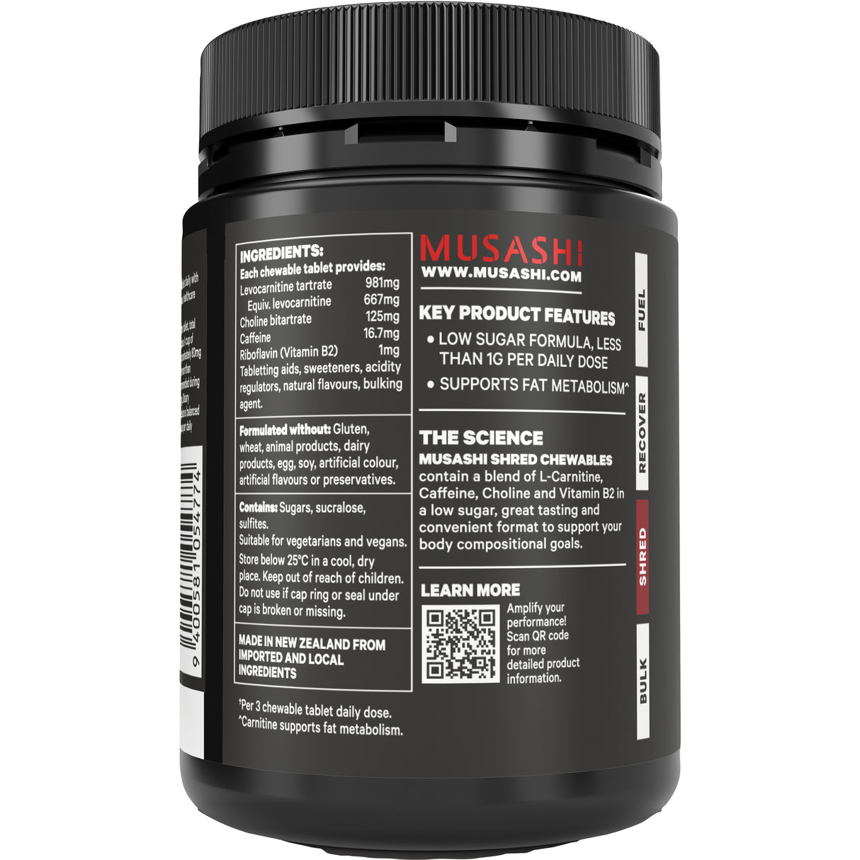 MUSASHI Shred Chewables Sour Punch 54s