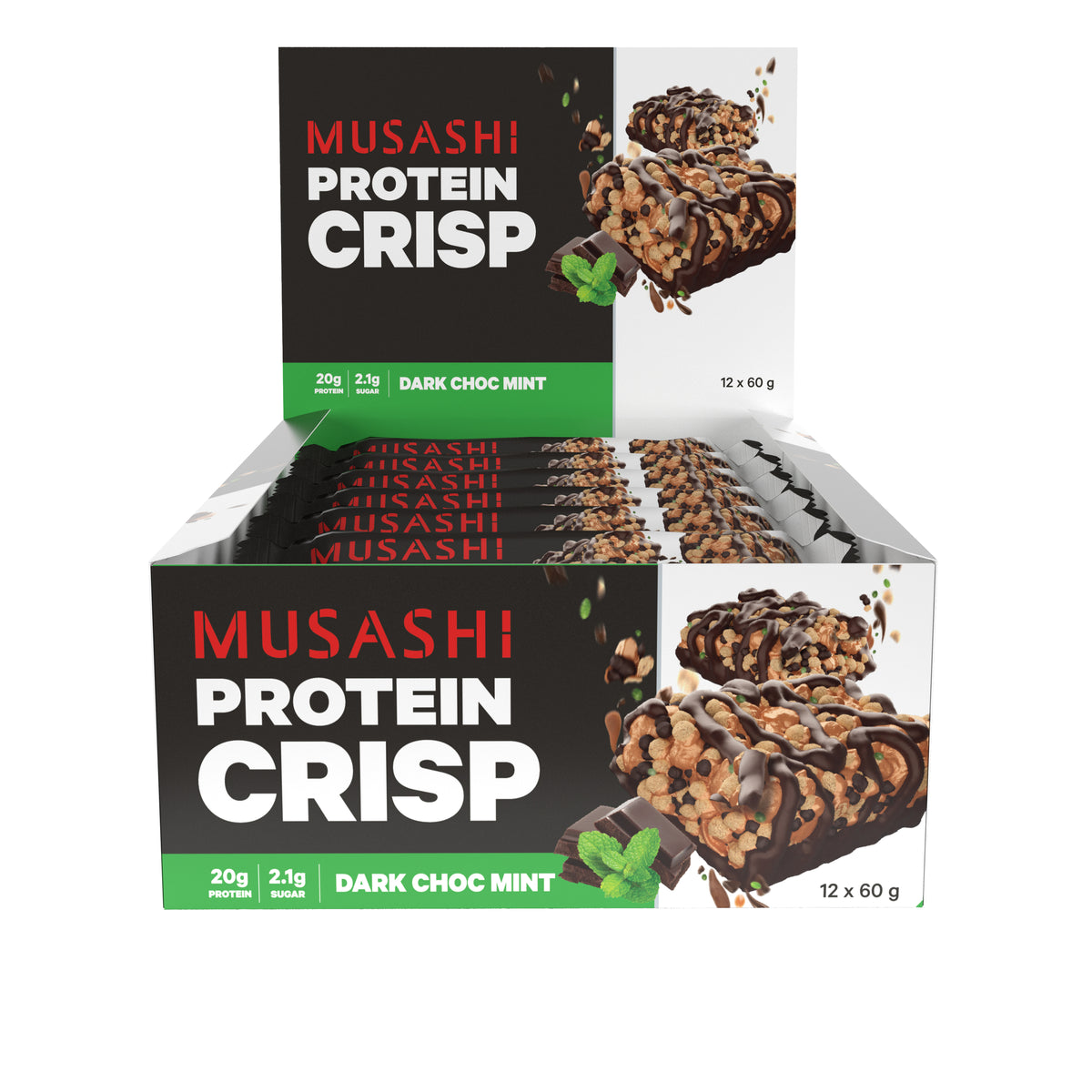 Musashi Protein Crisp Bar Dark Choc Mint 60g