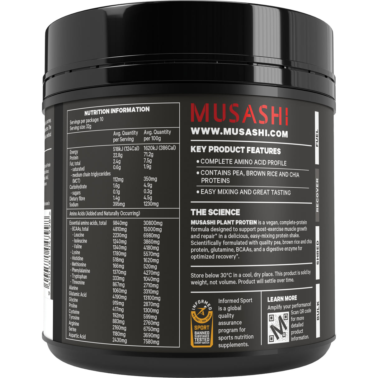 Musashi Plant Protein Vanilla 320g