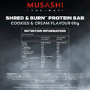 Musashi Shred & Burn Bar Cookies & Cream 60g