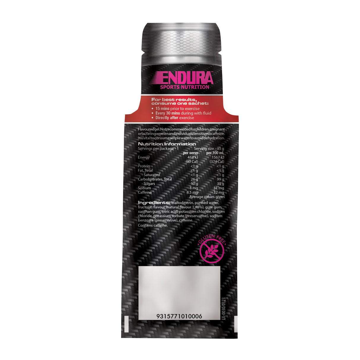 Endura Sports Energy Gel Vanilla 35g Sachet