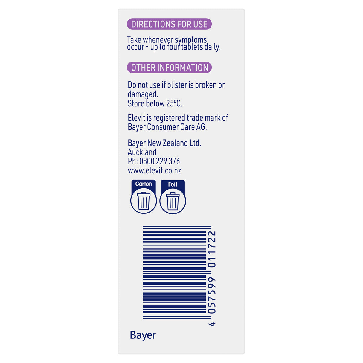 Elevit Morning Support Tabs 60s