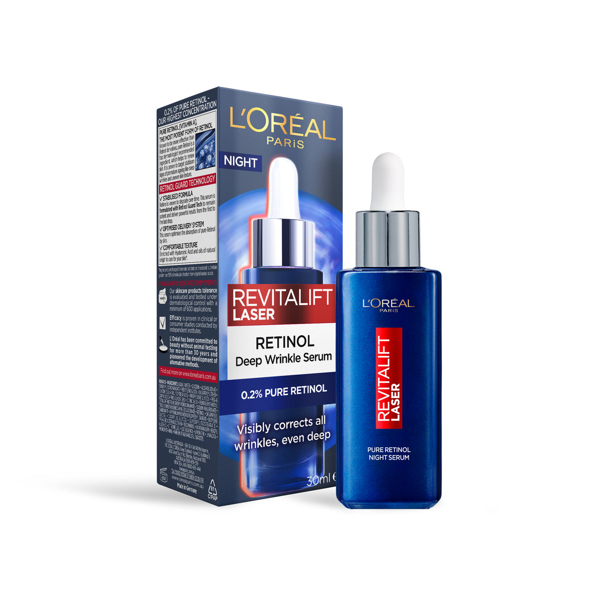 L’Oréal Paris Revitalift Laser X3 Pure Retinol Deep Wrinkle Night Serum 30ml