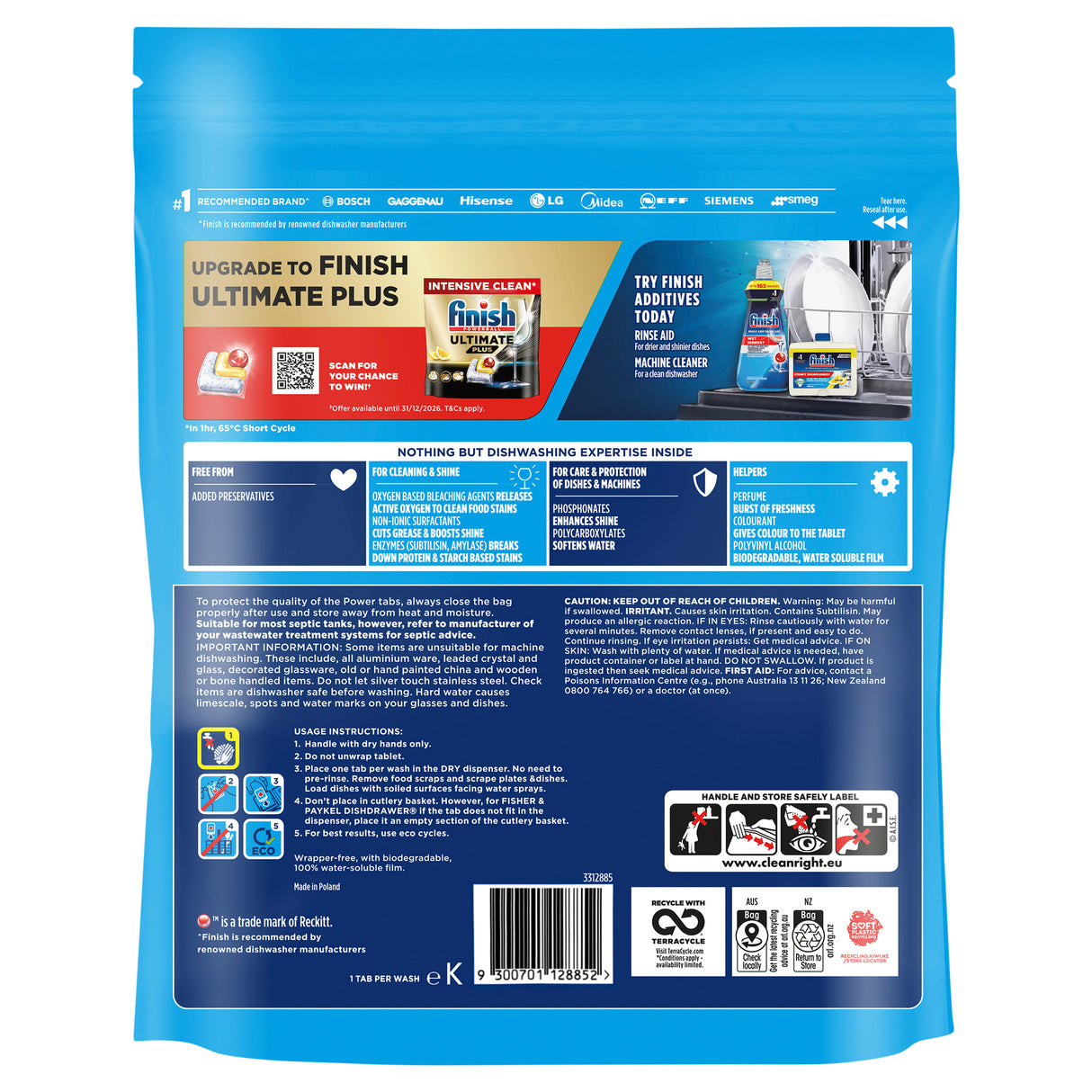 FINISH Power Dishwasher Tablets Lemon Sparkle 48pk