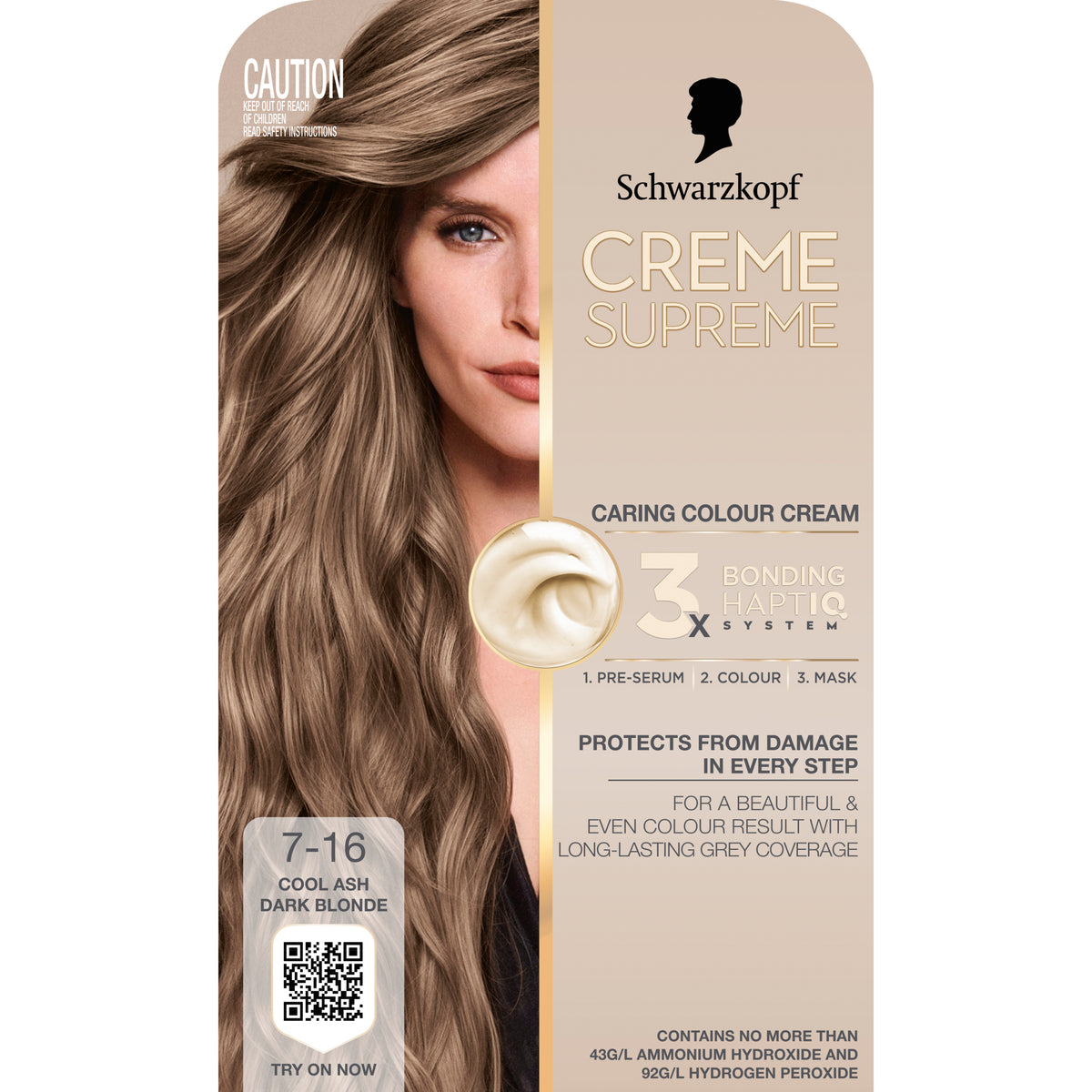Schwarzkopf Creme Supreme 7-16 Cool Ash Dark Blonde