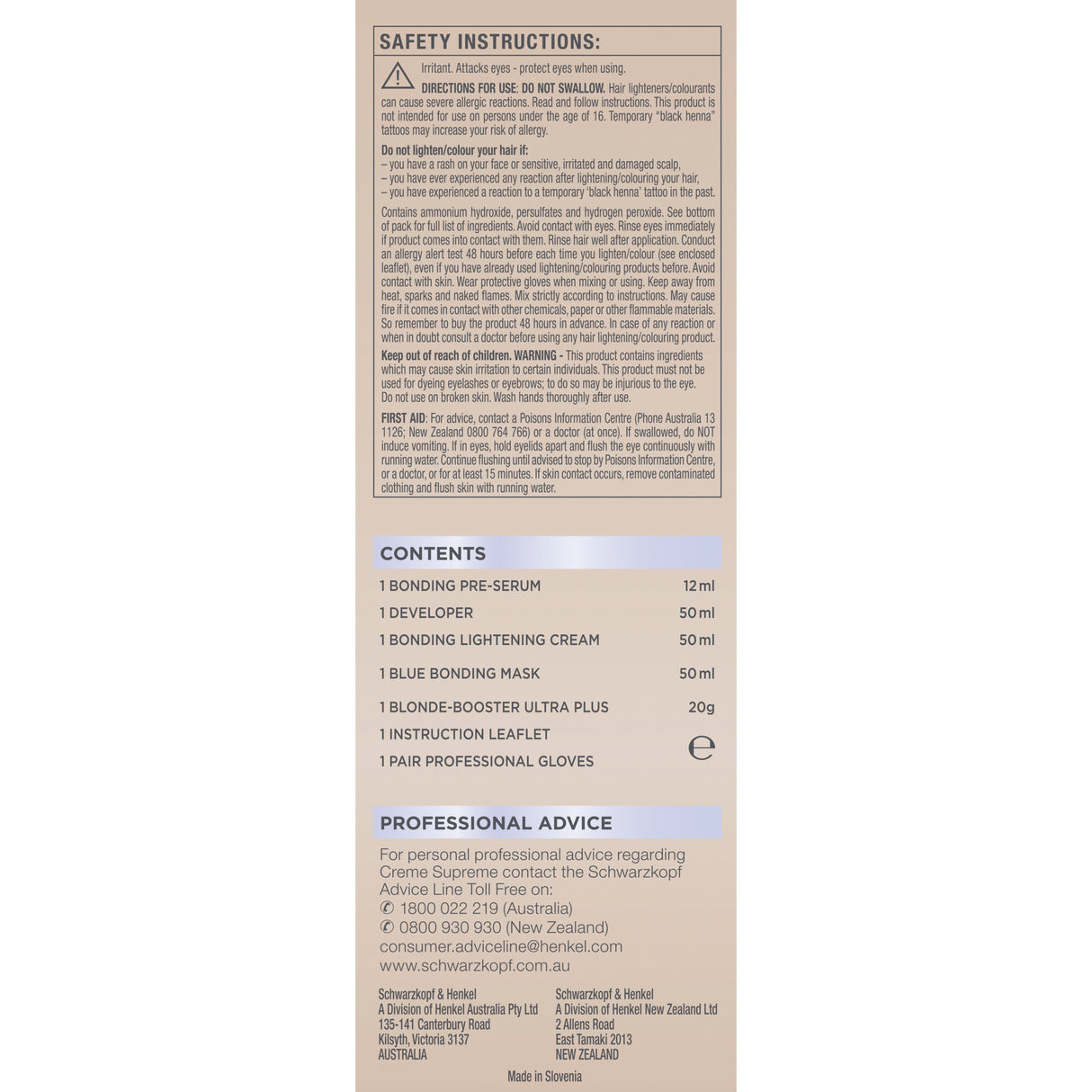 Schwarzkopf Creme Supreme L1++ Extreme Lightener Plus