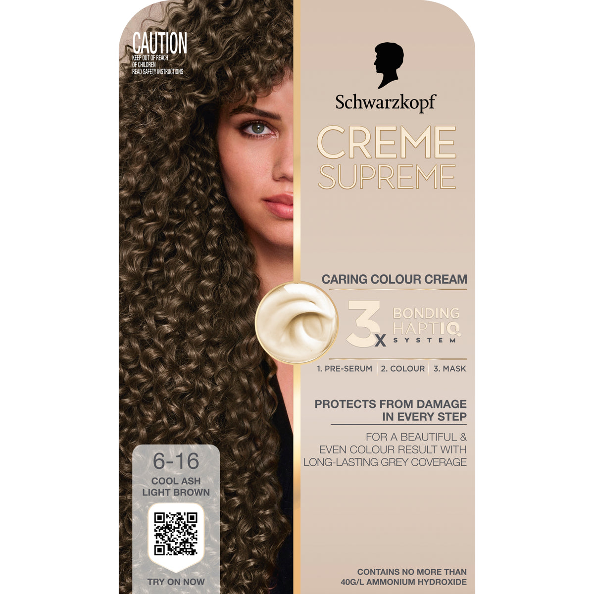 Schwarzkopf Creme Supreme 6-16 Cool Ash Light Brown