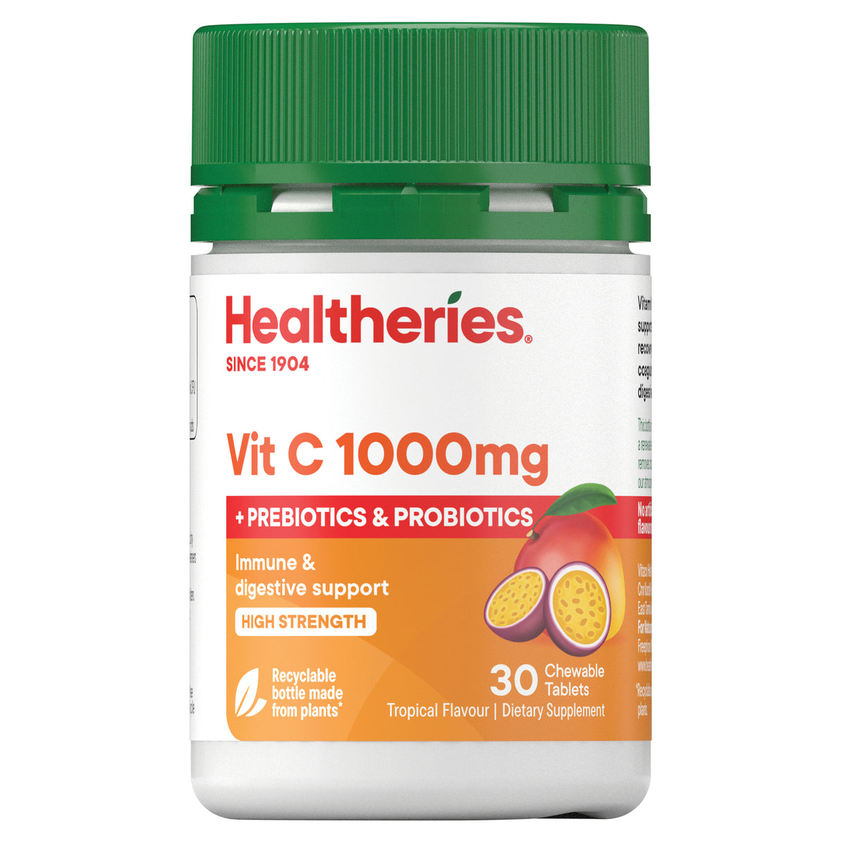 Healtheries Vitamin C 1000mg + Pre/Probiotics Chewables 30 Tablets