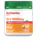 Healtheries Vitamin C 1000 mg + Prebiotics Probiotics Chewables 80 Tablets
