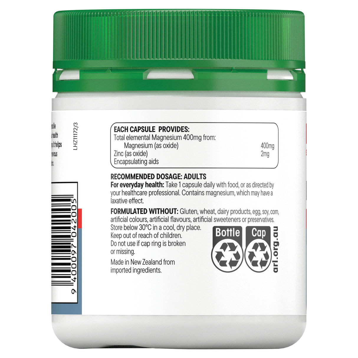 Healtheries Magnesium 400mg High Strength 1-a-day 120 Capsules