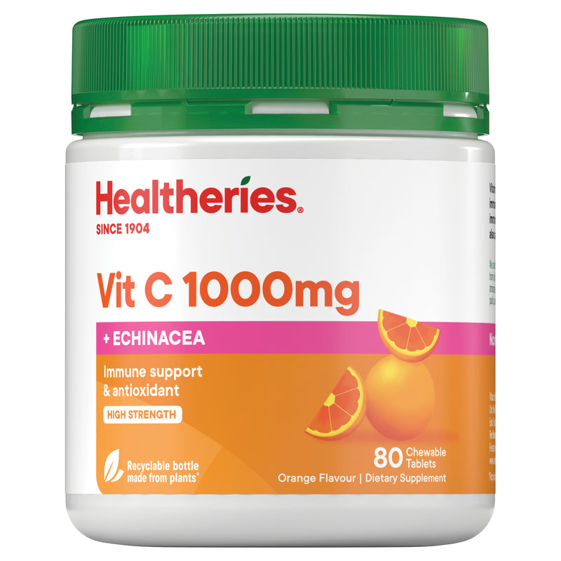 Healtheries Vit C 1000mg + Echinacea 80 Tablets