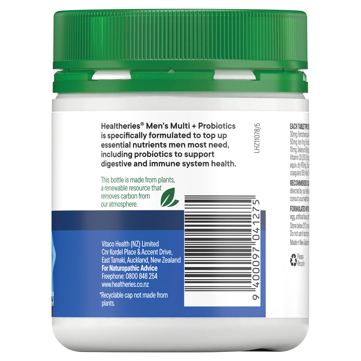 Healtheries Men's Multi with Probiotics One-A-Day 100 Tablets