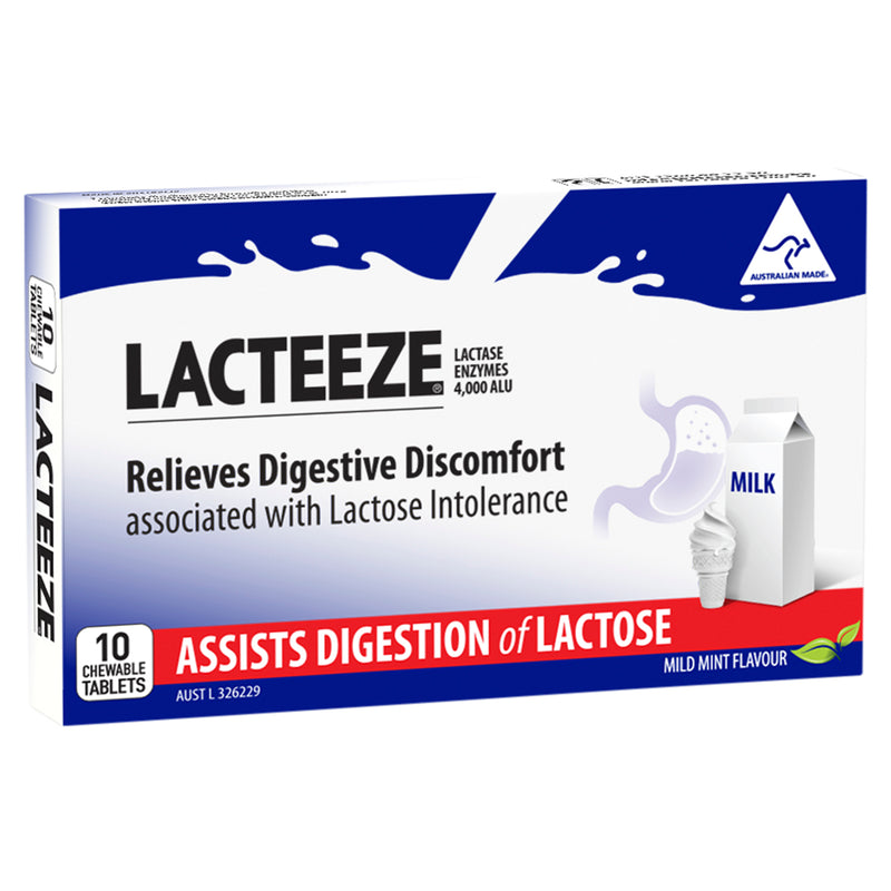 Lacteeze Extra Strength Aids Digestion Of Dairy 10 Tablets