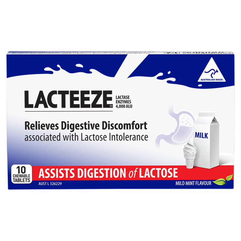 Lacteeze Extra Strength Aids Digestion Of Dairy 10 Tablets