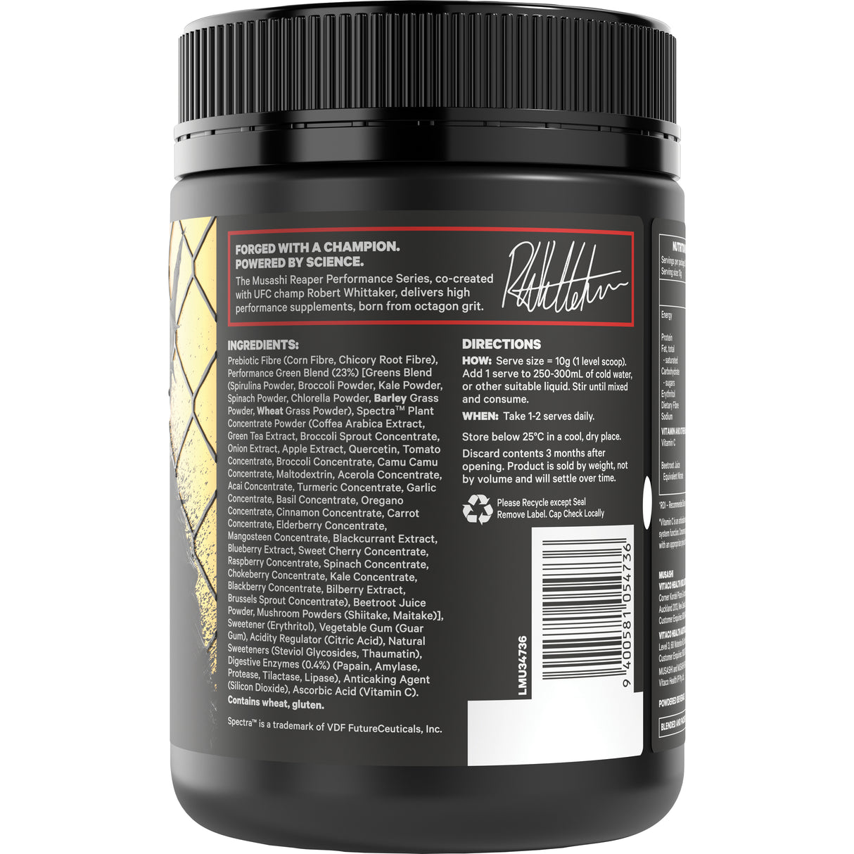 Musashi Reaper Performance Greens+ Unflavoured 300g