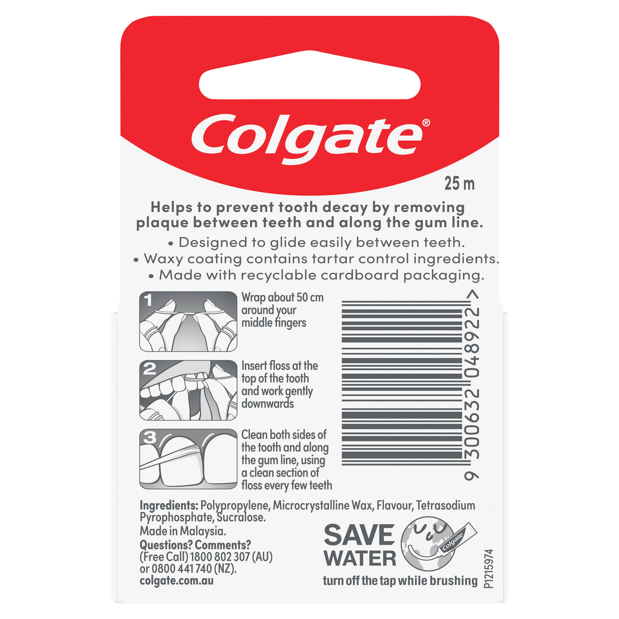 Colgate Total Tartar Control Dental Floss 25m
