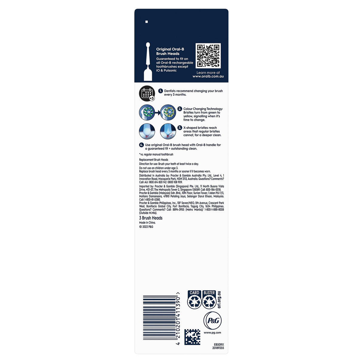 Oral-B Vitality Cross Action refills Black 3 pack