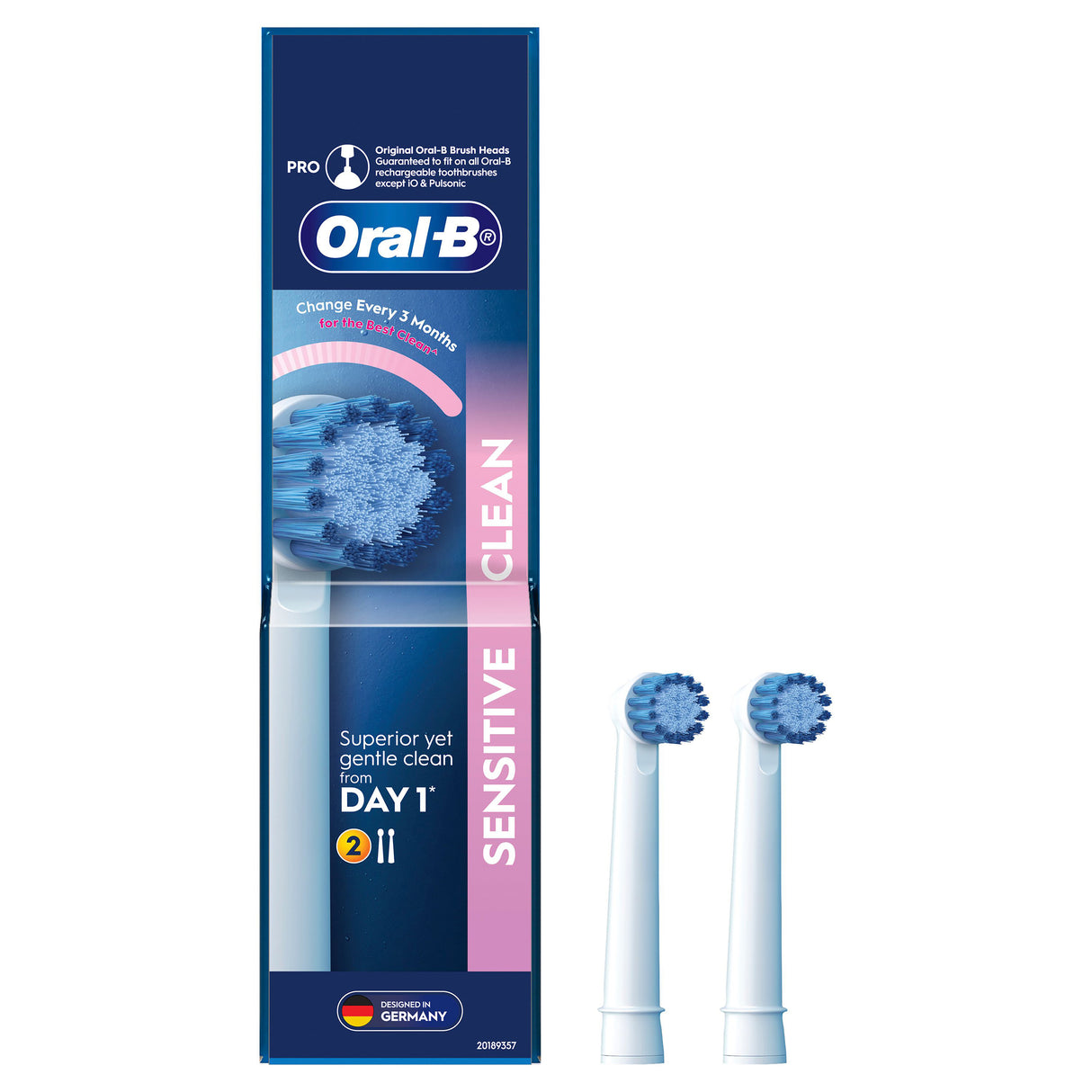 Oral-B Sensitive Clean Replacement Brush Heads 2 Pack