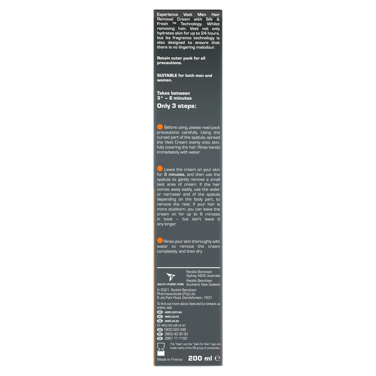 Veet Men Hair Removal Cream Normal Skin 200ml