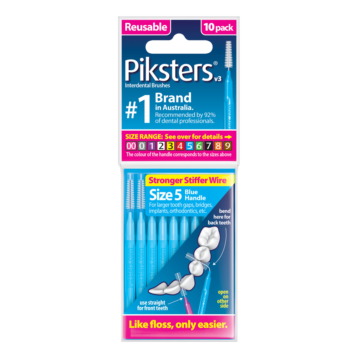PIKSTERS Interdental Brush Size 5 Blue 10pk