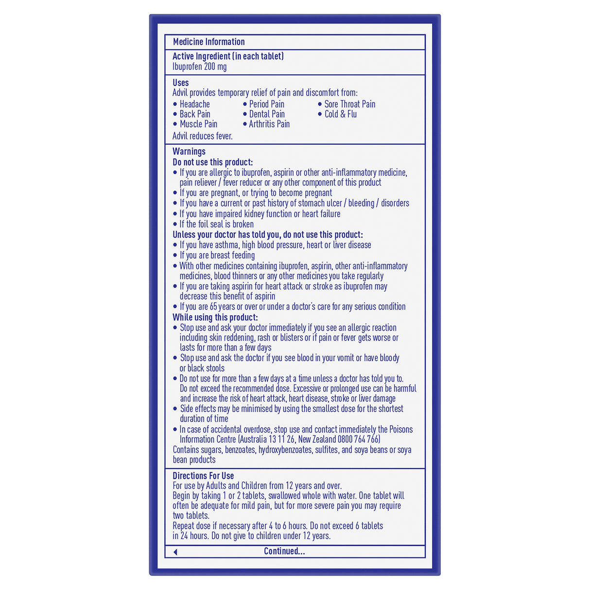 Advil Tablets 200mg Ibuprofen 24 Pack