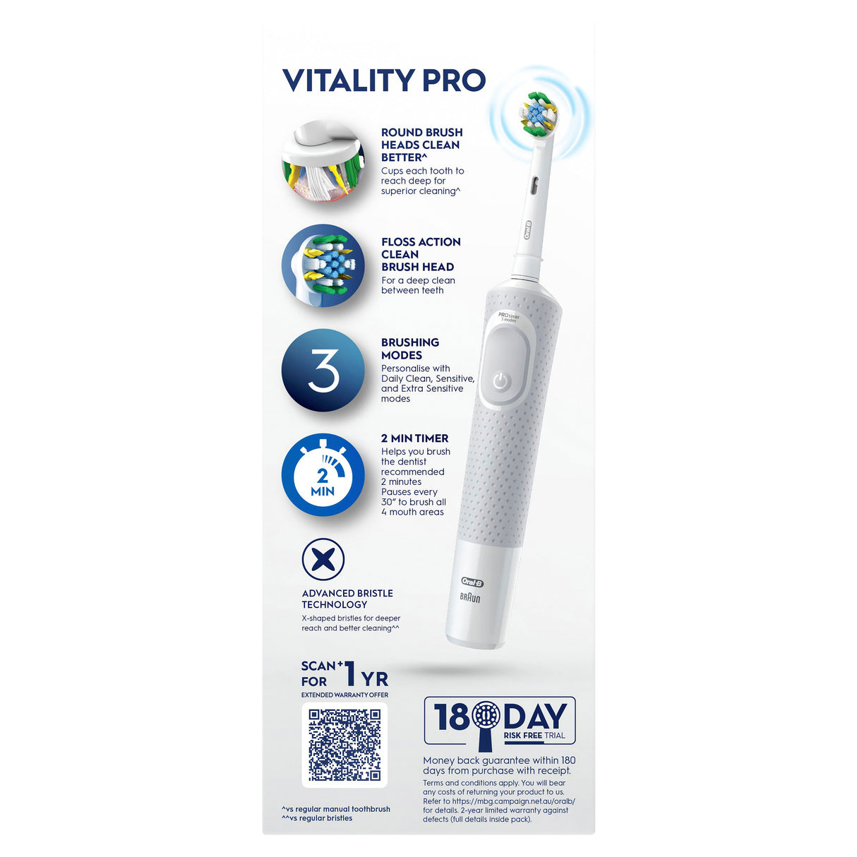 ORAL B Vitality Pro Dp Cln T/B Wht