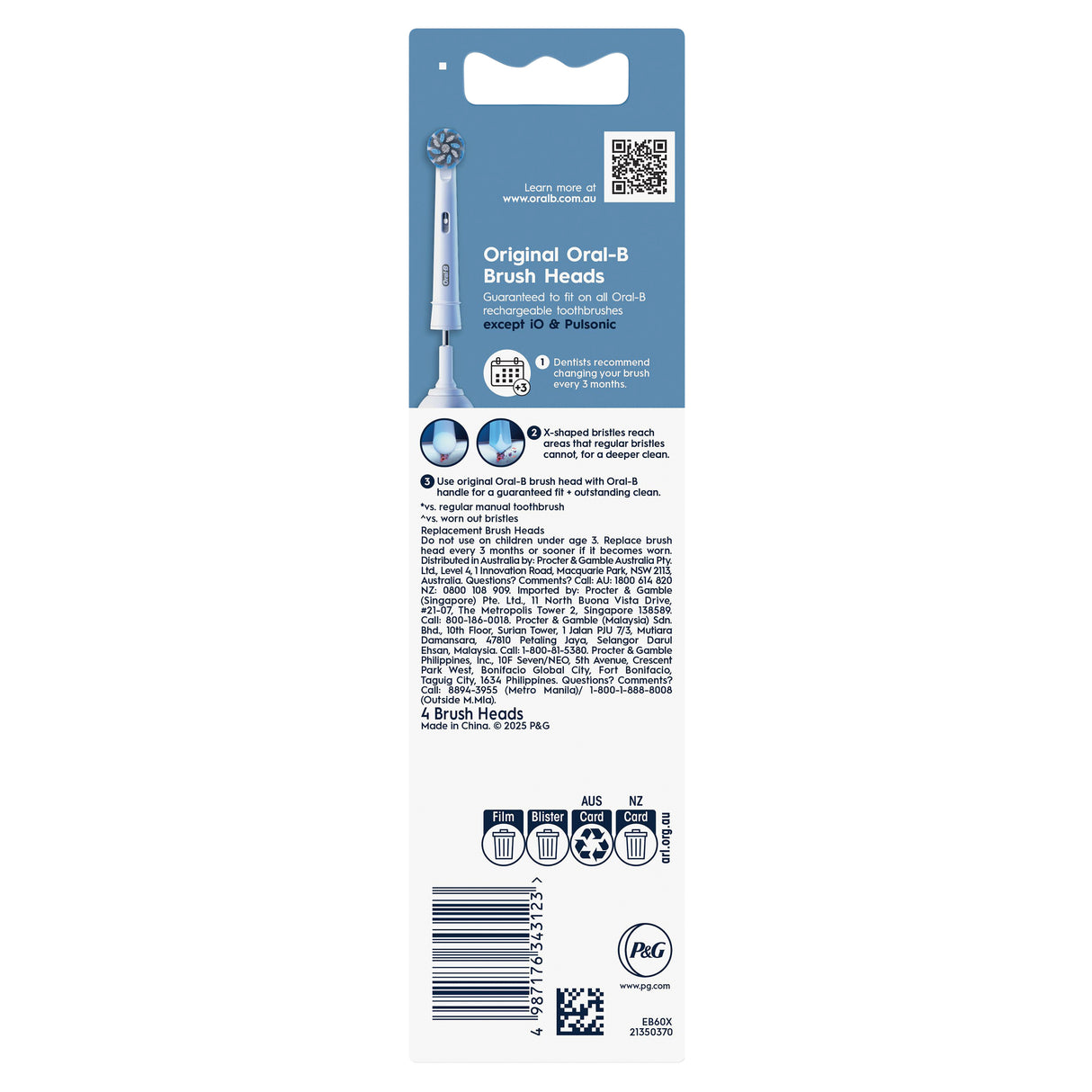 ORAL B Sensitive Clean (R) Wht 4pk