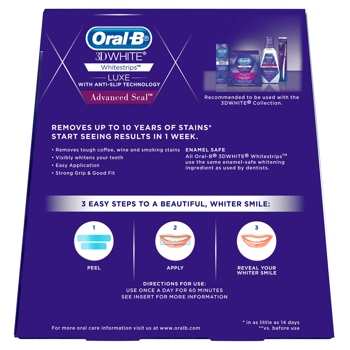 Oral-B Luxe Adv. Seal Wh Strips14pk