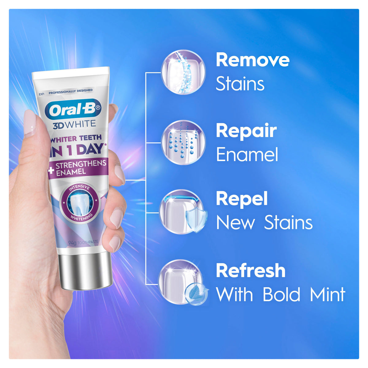 Oral-B 3D Int Whtn Dmnd Cln T/P 95g