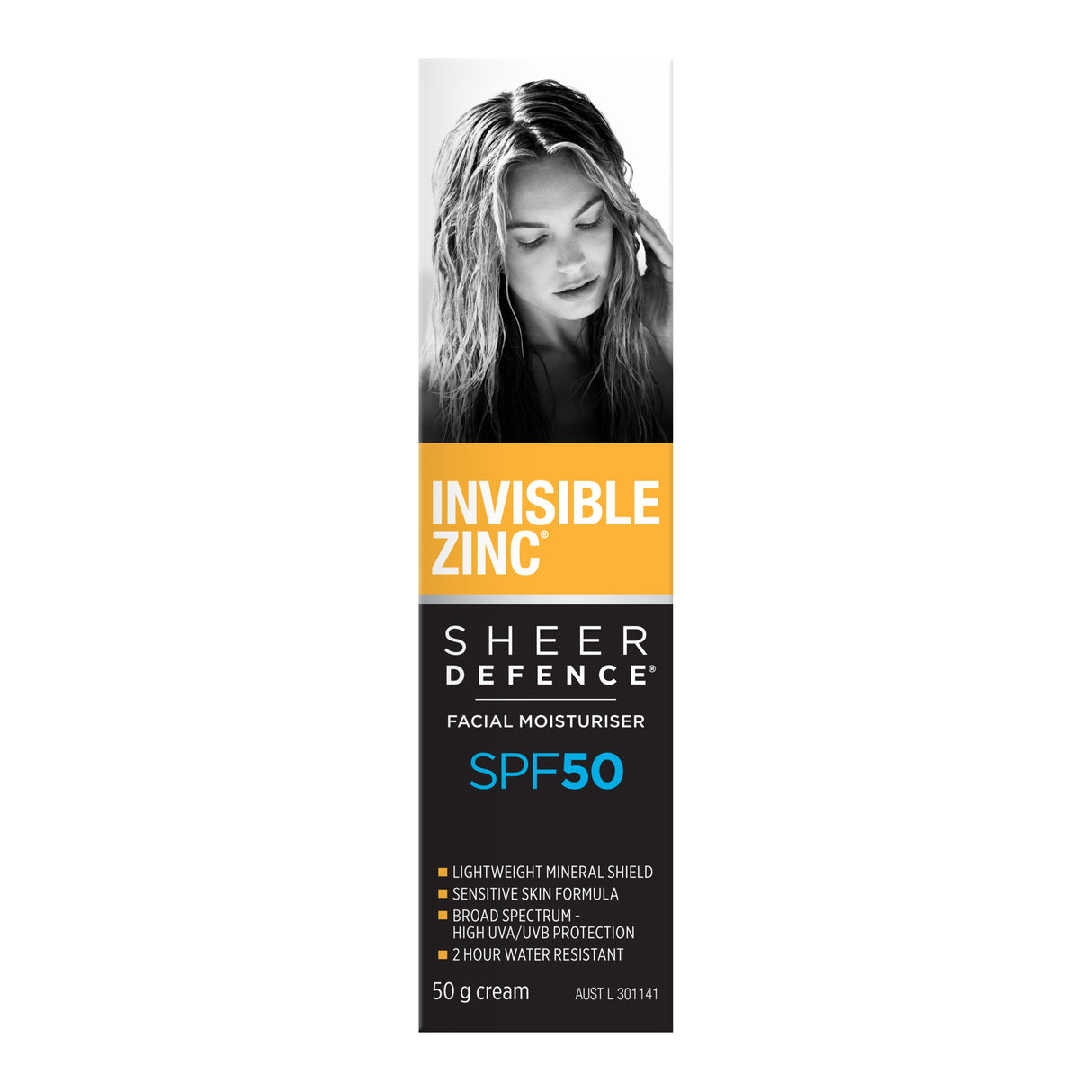 Invisible Zinc Sheer Defence Facial Moisturiser SPF 50 50 g
