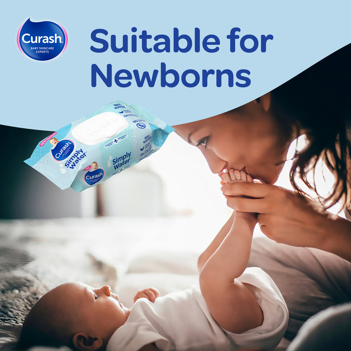 Curash Simply Water Wipes 6 x 80 Pack