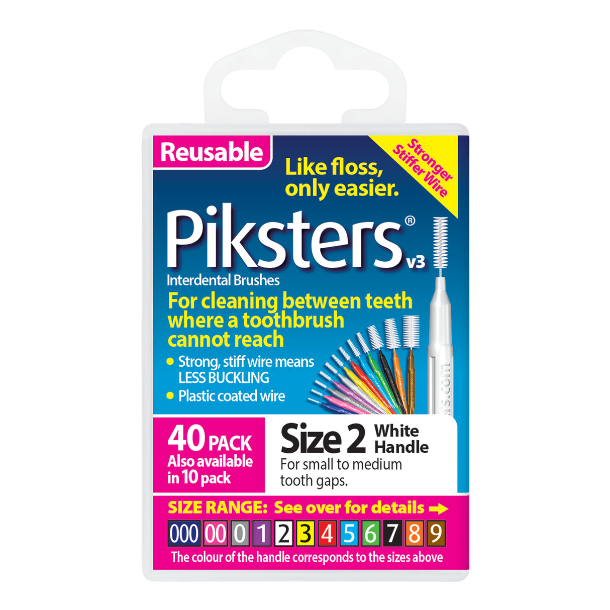 Piksters Interdental Brushes Size 2 White 40pk