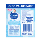 Curash Simply Water Wipes 6 x 80 Pack