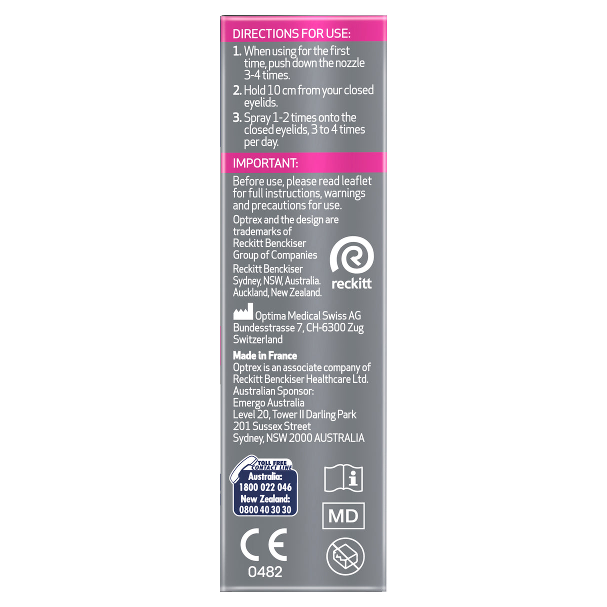 Optrex Advance ActiMist Preservative Free Eye Spray 10mL