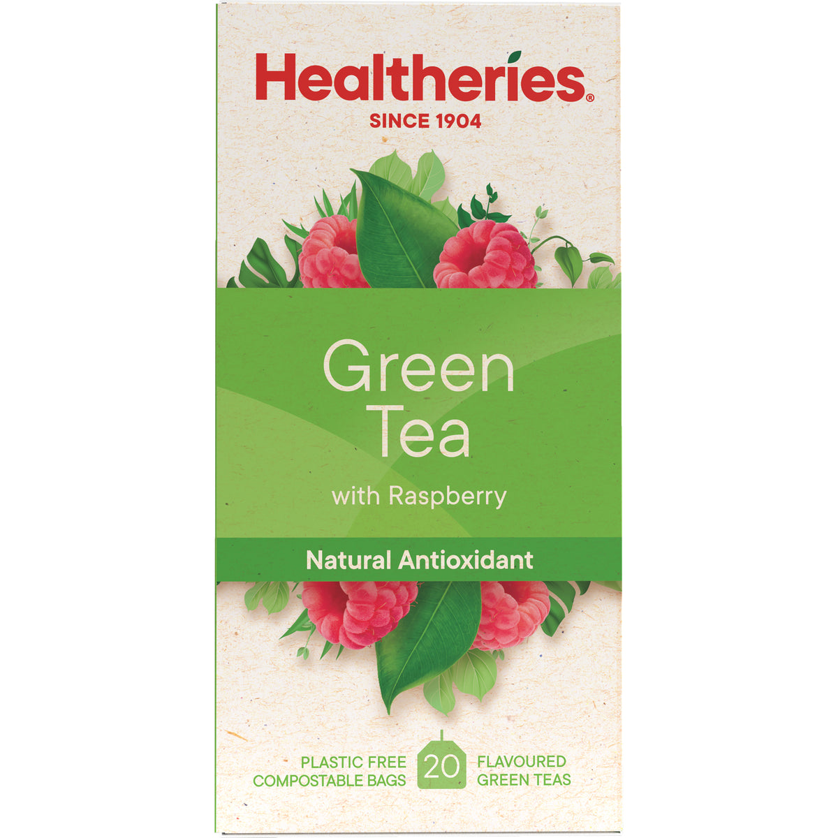 Healtheries Green Tea with Wild Raspberry 20s