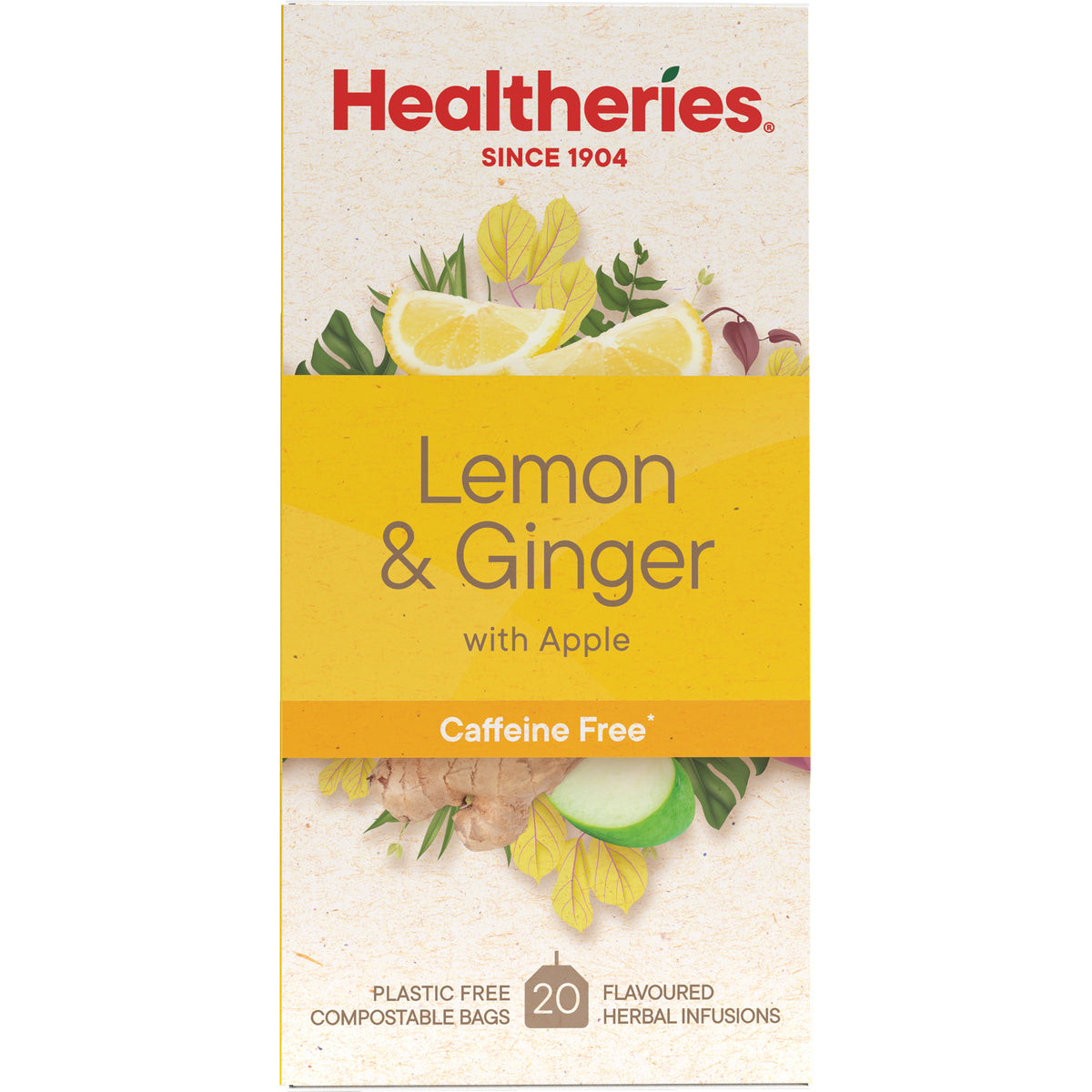 Healtheries Lemon & Ginger Tea 20 Pack