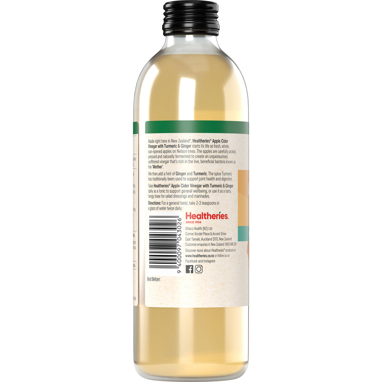 Healtheries Apple Cider Vinegar with Turmeric & Ginger