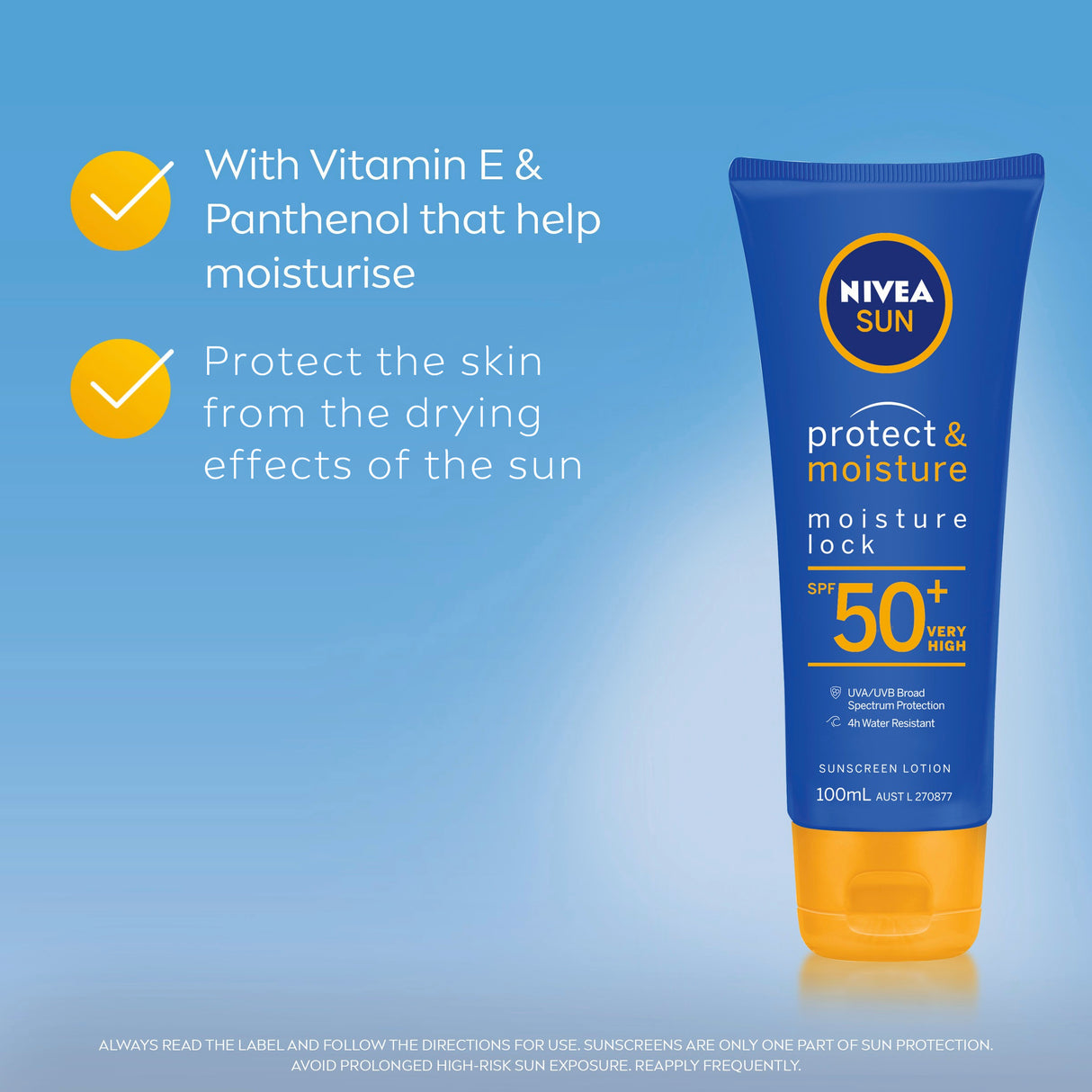 NIVEA Protect & Moisture Moisture Lock SPF 50+ Sunscreen Lotion 100 mL