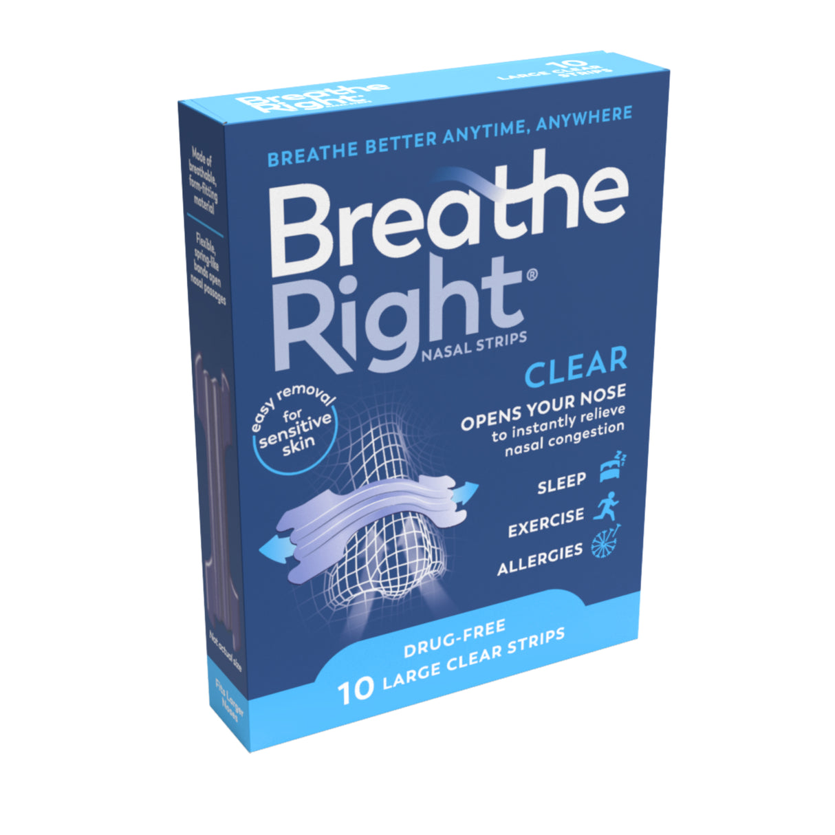 Breathe Right Nasal Strips Clear Large 10s