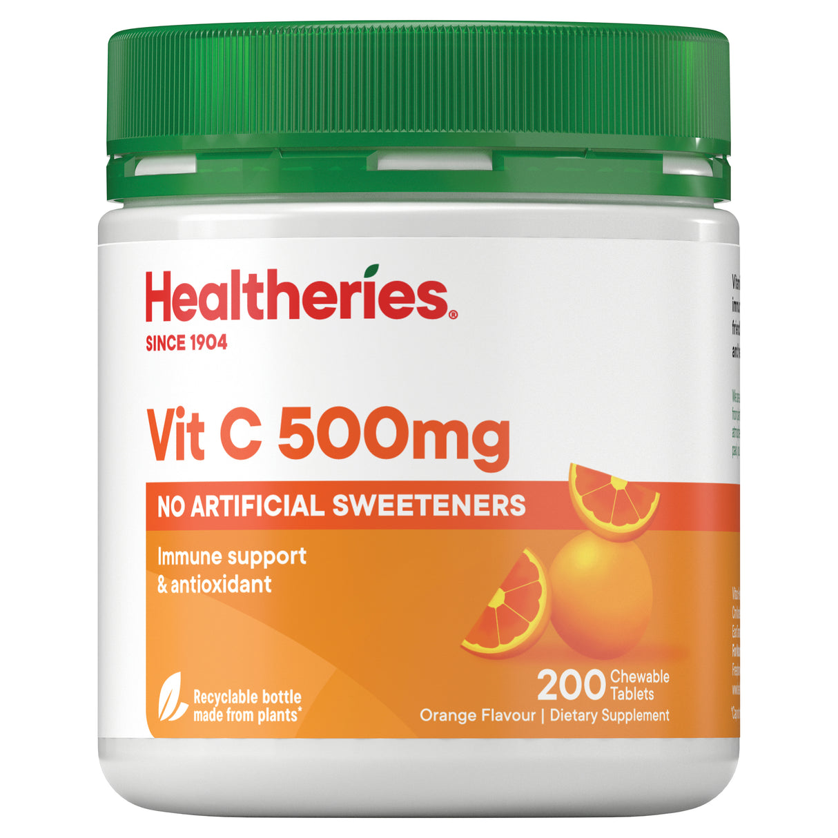 Healtheries Vitamin C 500 mg Chewable Tablets 200 Count