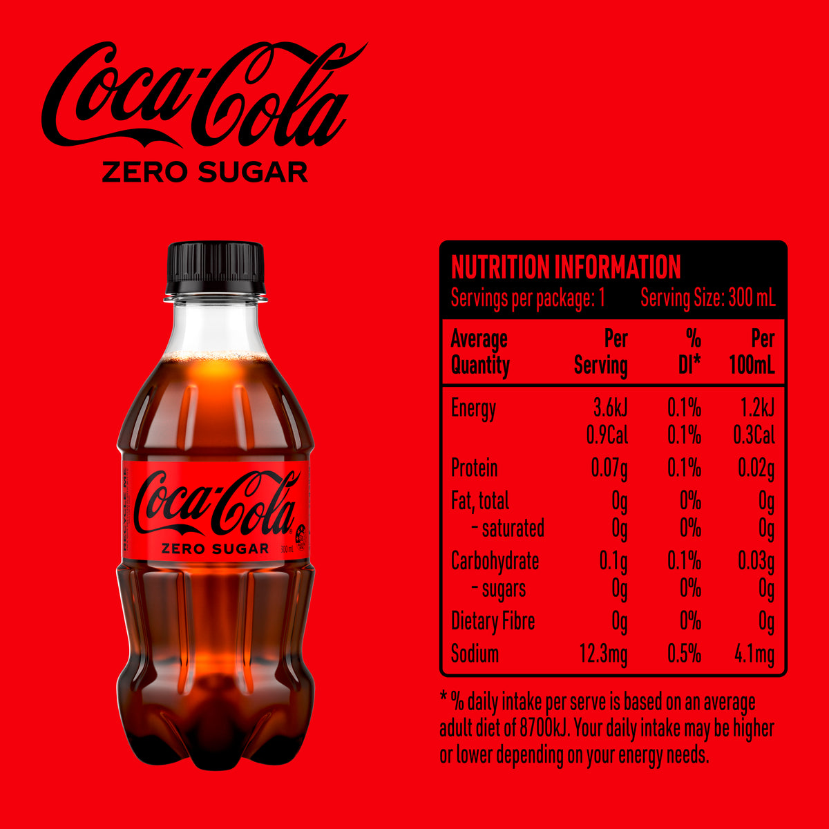 Coca-Cola Zero Sugar Soft Drink 300ml