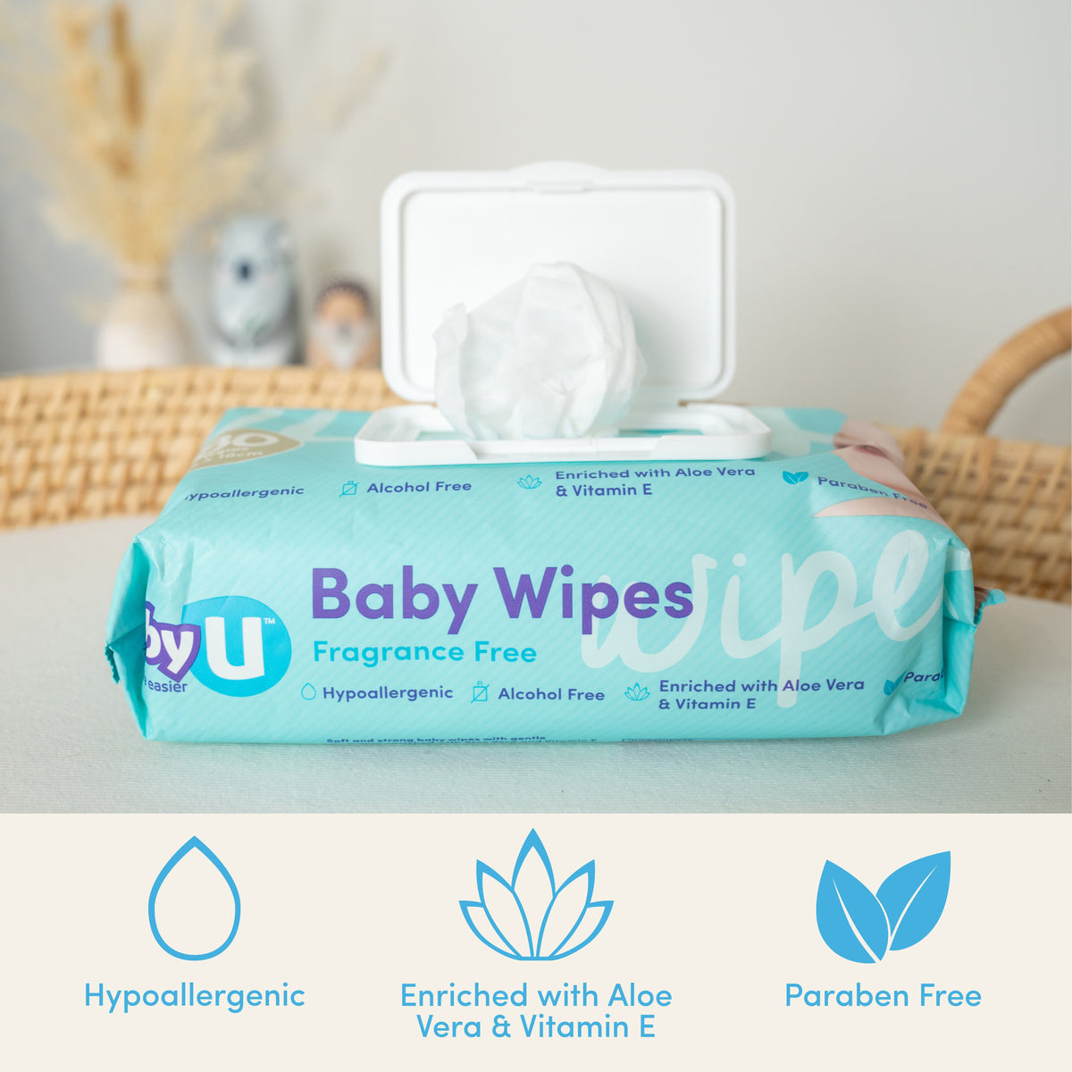 babyU Baby Wipes 240 Pack