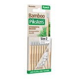 Piksters Interdental Brushes Bamboo Size 2 White 8pk